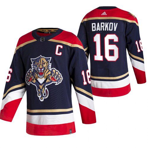 Cheap Men Florida Panthers 16 Barkov Blue NHL 2021 Reverse Retro jersey